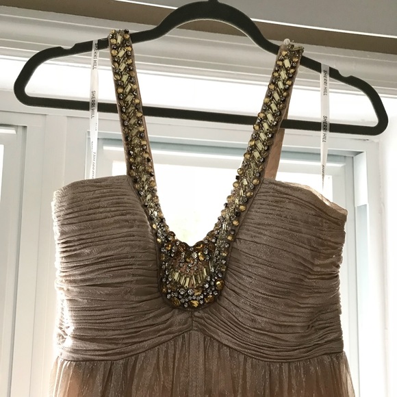 Sherri Hill Dresses & Skirts - SHERRI HILL Gold Diamond Neck Prom Dress